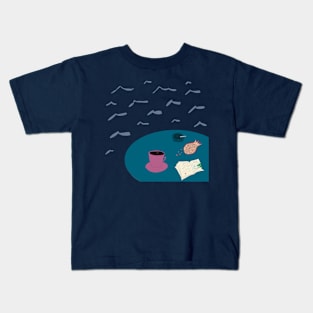 Coffee by the sea Kids T-Shirt